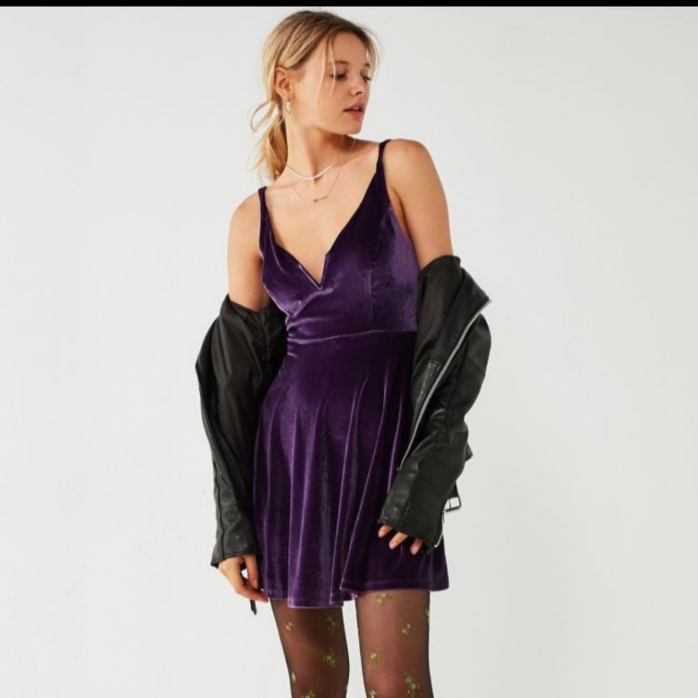 Urban outfitters purple velvet dress